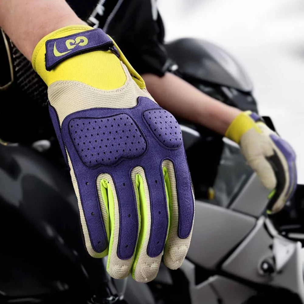 GOLOVEJOY XG79 1 Pair Cycling Anti-Slip Gloves Breathable Touch Screen Hand Gloves - Purple / S - 2