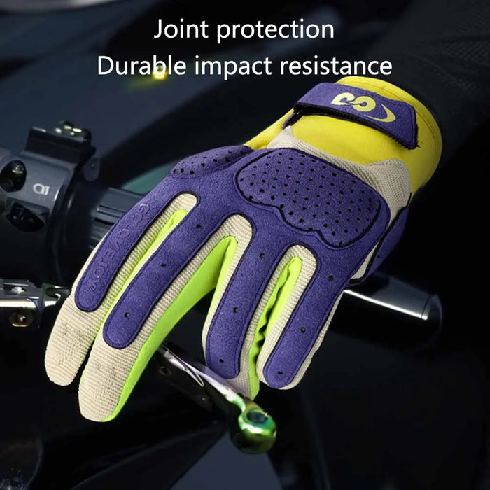 GOLOVEJOY XG79 1 Pair Cycling Anti-Slip Gloves Breathable Touch Screen Hand Gloves - Purple / S - 3