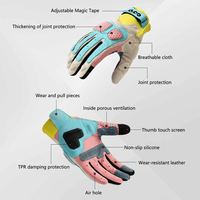 GOLOVEJOY XG79 1 Pair Cycling Anti-Slip Gloves Breathable Touch Screen Hand Gloves - Purple / S - 6