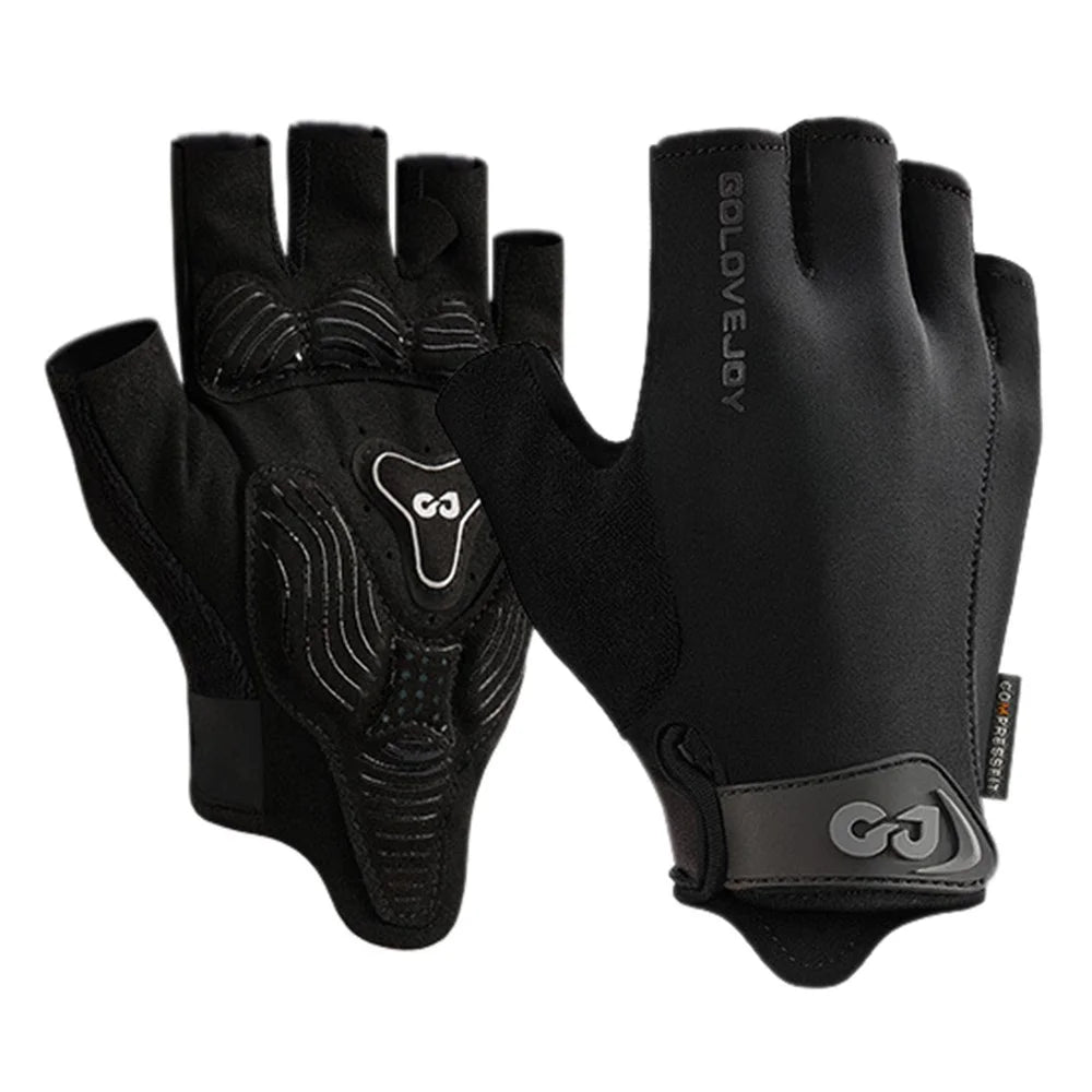 XG81 1 Pair Half-Finger Gloves Anti-Slip Shock-Absorbing Hand Gloves for Men, Women - Black / S - 1