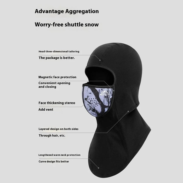 GOLOVEJOY DTJ47 Winter Windproof Magnetic Face Mask Balaclava Headwear Thermal Neck Gaiter - Snow Legend / L - 2