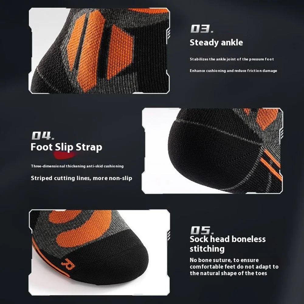 GOLOVEJOY DWZ05 1 Pair Sport Compression Socks Winter Warm High Tube Ski Calf Socks - Yellow / Size 40-44 - 6