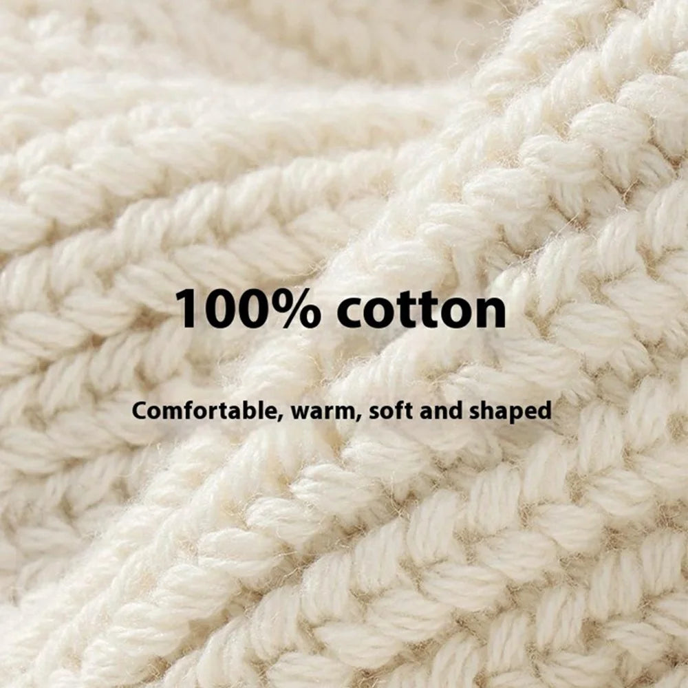 GOLOVEJOY DMZ108 Letters Cloth Decor Women Winter Warm Hat Elastic Cotton Knitted Beret Cap - Beige - 3
