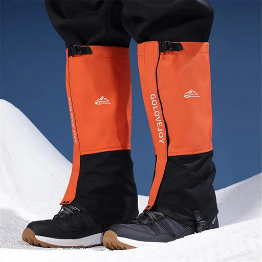 GOLOVEJOY HX39 Winter Outdoor Snow Boot Gaiters Breathable Waterproof Ankle Leg Guard for Hiking Hunting Skiing - Orange-L - 2