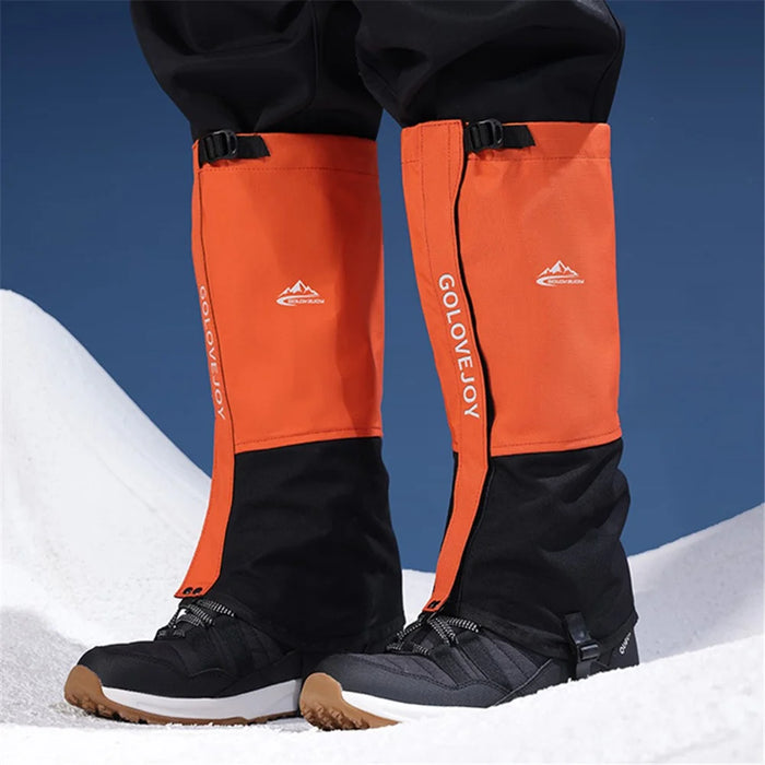 GOLOVEJOY HX39 Winter Outdoor Snow Boot Gaiters Breathable Waterproof Ankle Leg Guard for Hiking Hunting Skiing - Orange-L - 2