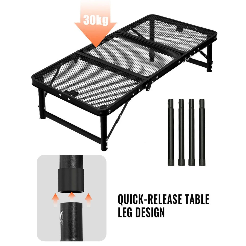 Outdoor Folding IGT Table Barbecue Mesh Table Lightweight Camping Height Adjustable Mesh Table, Size L - 2