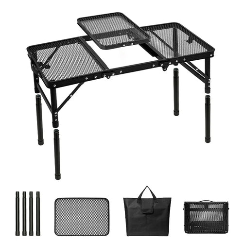 Outdoor Folding IGT Table Barbecue Mesh Table Lightweight Camping Height Adjustable Mesh Table, Size M - 1