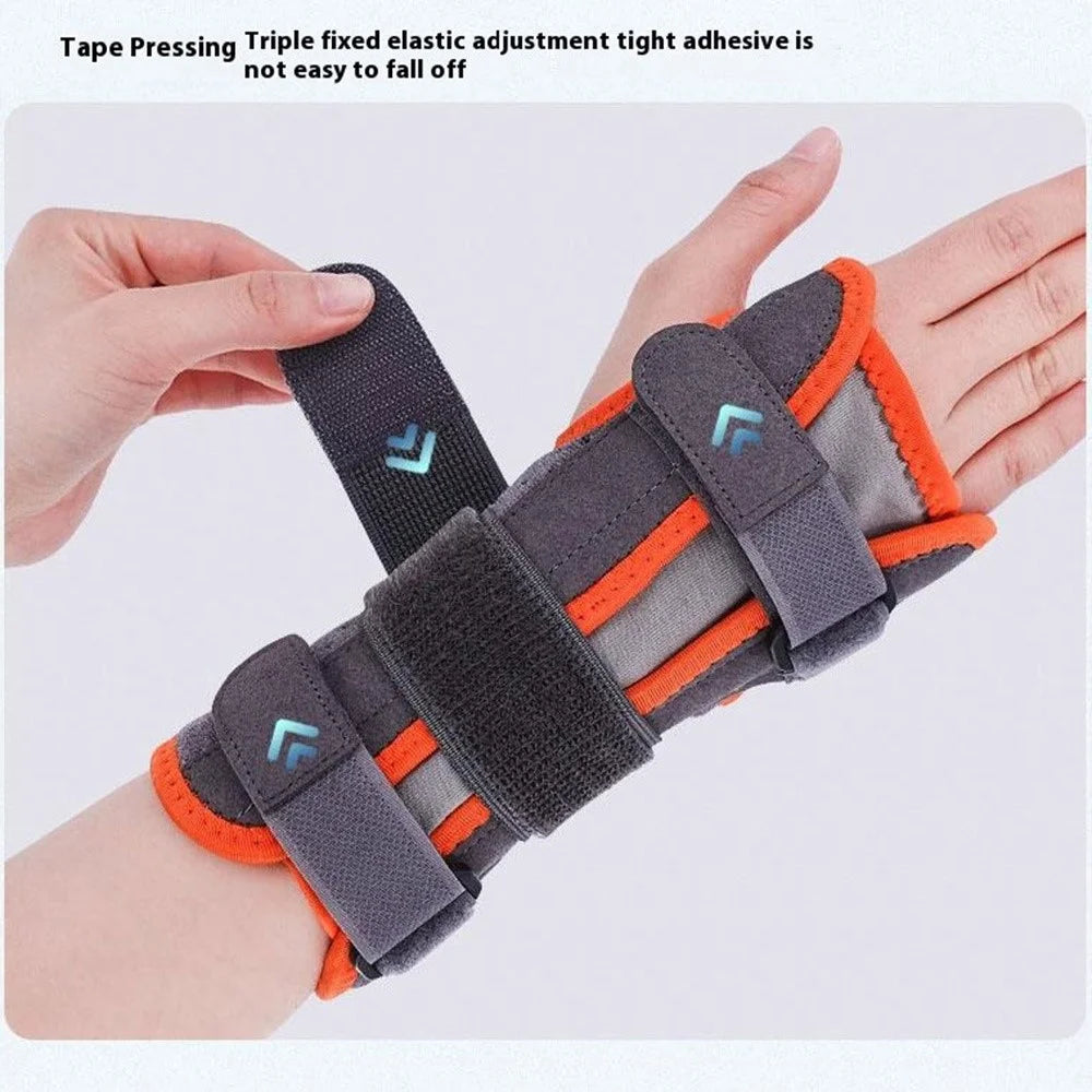 AOLIKES 1683 1Pc Palm Protection Wrist Wrap Band Metal Support Plate Sports Typing Wrist Guard - Orange M - 4