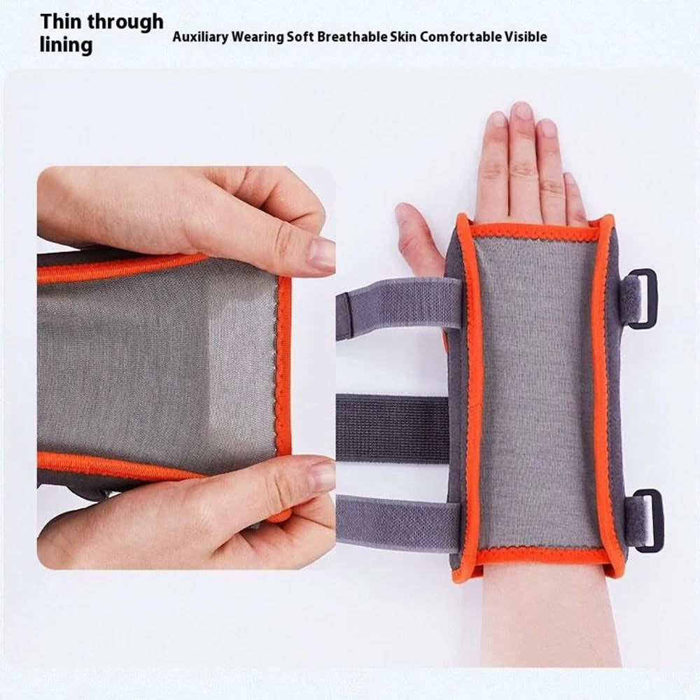 AOLIKES 1683 1Pc Palm Protection Wrist Wrap Band Metal Support Plate Sports Typing Wrist Guard - Orange M - 6