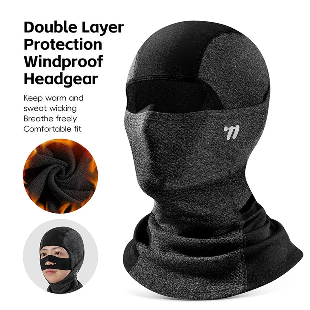 WEST BIKING YP0201448 Winter Outdoor Cycling Skiing Headgear Warm Windproof Face Neck Cover - Black+Grey - 2