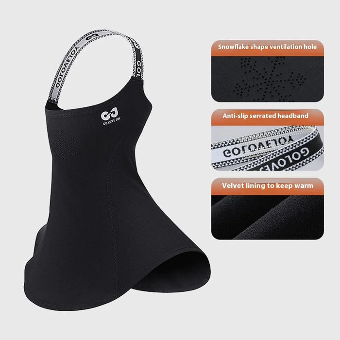 GOLOVEJOY DTJ56 Unisex Winter Outdoor Neck Gaiter Mask Warm Cycling Hiking Skiing Face Cover - Black - 6