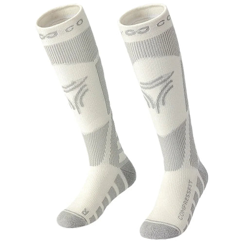 GOLOVEJOY DRWZ07 For Children Autumn Winter Sports Socks High Tube Compression Ski Socks - Grey / Size 28-33 - 1