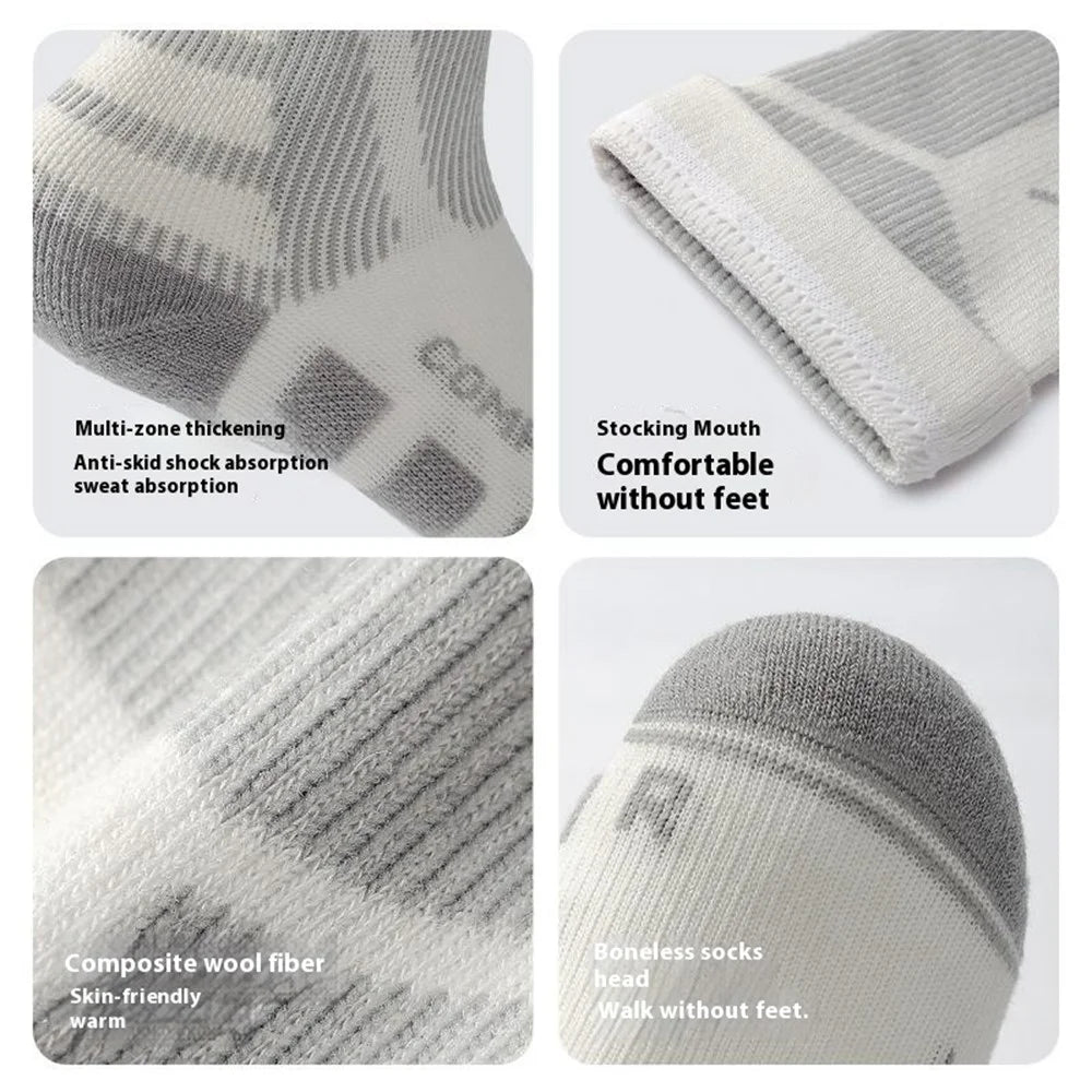 GOLOVEJOY DRWZ07 For Children Autumn Winter Sports Socks High Tube Compression Ski Socks - Grey / Size 28-33 - 4
