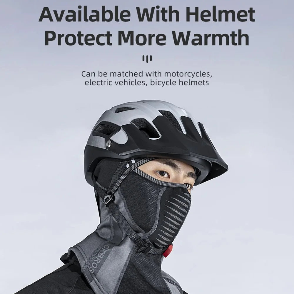 ROCKBROS Winter Windproof Cycling Balaclava Face Mask Neck Warmer for Men Women - LF7913-1 / Black+Grey - 3