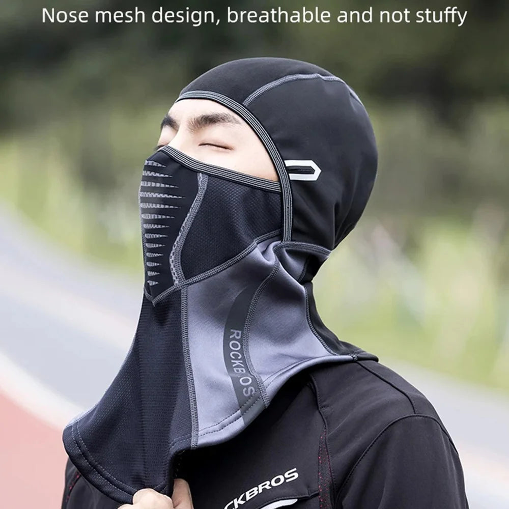 ROCKBROS Winter Windproof Cycling Balaclava Face Mask Neck Warmer for Men Women - LF7913-1 / Black+Grey - 7