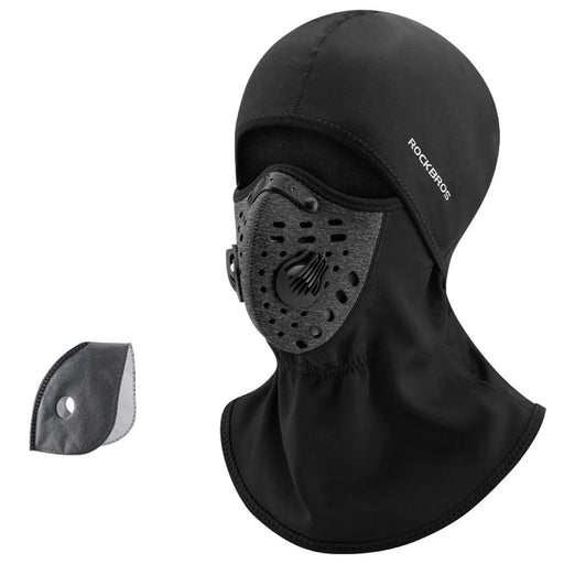 ROCKBROS LF7127 Winter Motorcycle Cycling Headgear Mask with Filter Windproof Warm Face Neck Cover - Black - 1