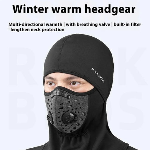 ROCKBROS LF7127 Winter Motorcycle Cycling Headgear Mask with Filter Windproof Warm Face Neck Cover - Black - 2