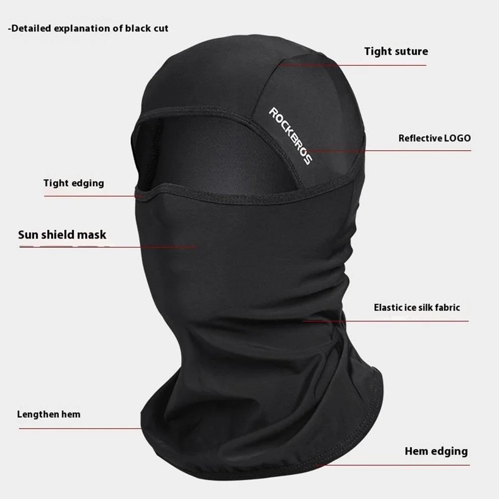 ROCKBROS LF7162 Summer Anti-UV Ice Silk Balaclava Full Face Mask Neck Gaiter for Outdoor Cycling Fishing - Black - 2