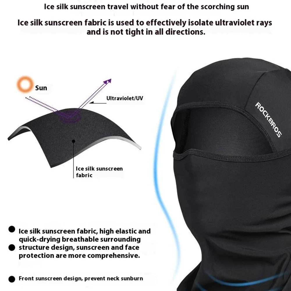 ROCKBROS LF7162 Summer Anti-UV Ice Silk Balaclava Full Face Mask Neck Gaiter for Outdoor Cycling Fishing - Black - 3