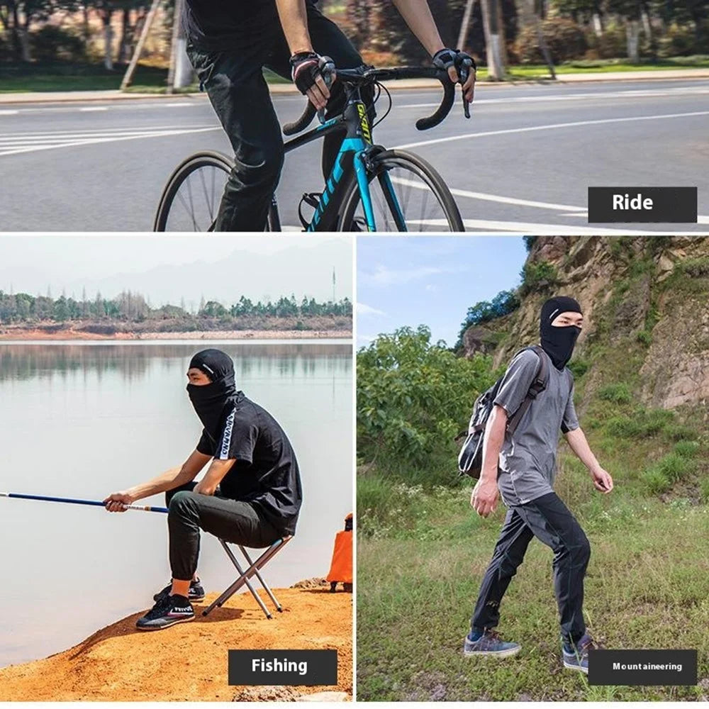 ROCKBROS LF7162 Summer Anti-UV Ice Silk Balaclava Full Face Mask Neck Gaiter for Outdoor Cycling Fishing - Black - 6