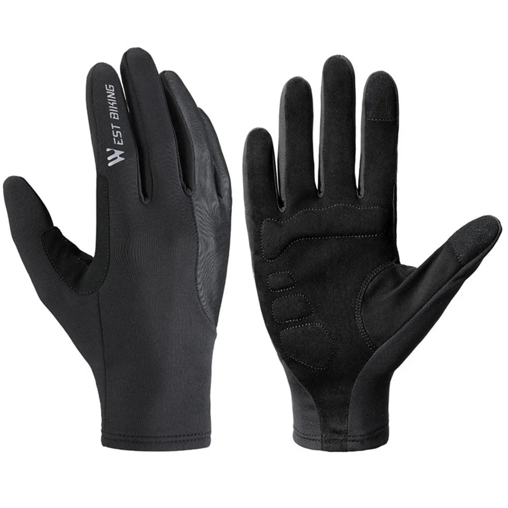WEST BIKING YP0211262 Shock Absorbing Cycling Gloves Mountain Bike Touch Screen Full Finger Mittens - M - 1