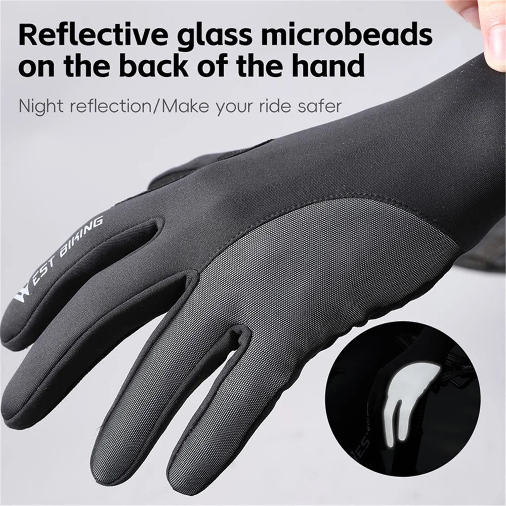 WEST BIKING YP0211262 Shock Absorbing Cycling Gloves Mountain Bike Touch Screen Full Finger Mittens - M - 6