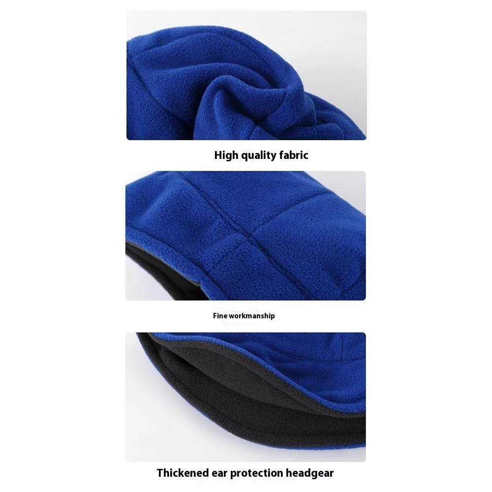 Winter Warm Hat Ear Protection Polar Fleece Windproof Cap for Outdoor Cycling - Black - 3