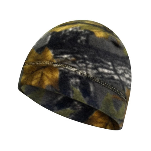 Autumn Winter Thermal Beanie Hat Polar Fleece Helmet Liner Cap for Outdoor Skiing Hiking - Jungle Camouflage - 1
