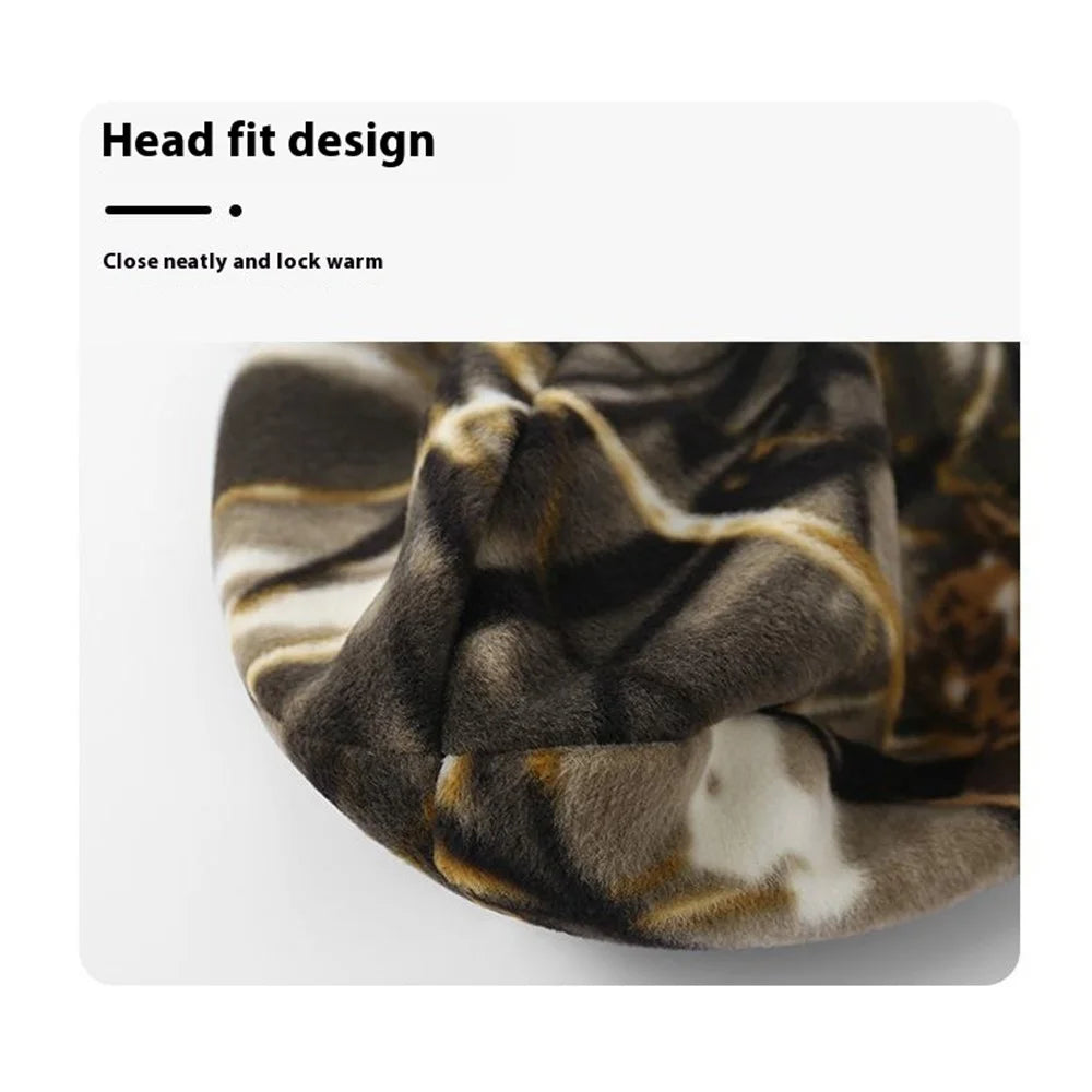 Autumn Winter Thermal Beanie Hat Polar Fleece Helmet Liner Cap for Outdoor Skiing Hiking - Jungle Camouflage - 5