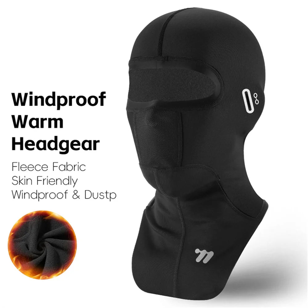WEST BIKING YP0201441 Winter Cycling Headwear Warm Face Neck Cover with Glasses Hole - Black - 2