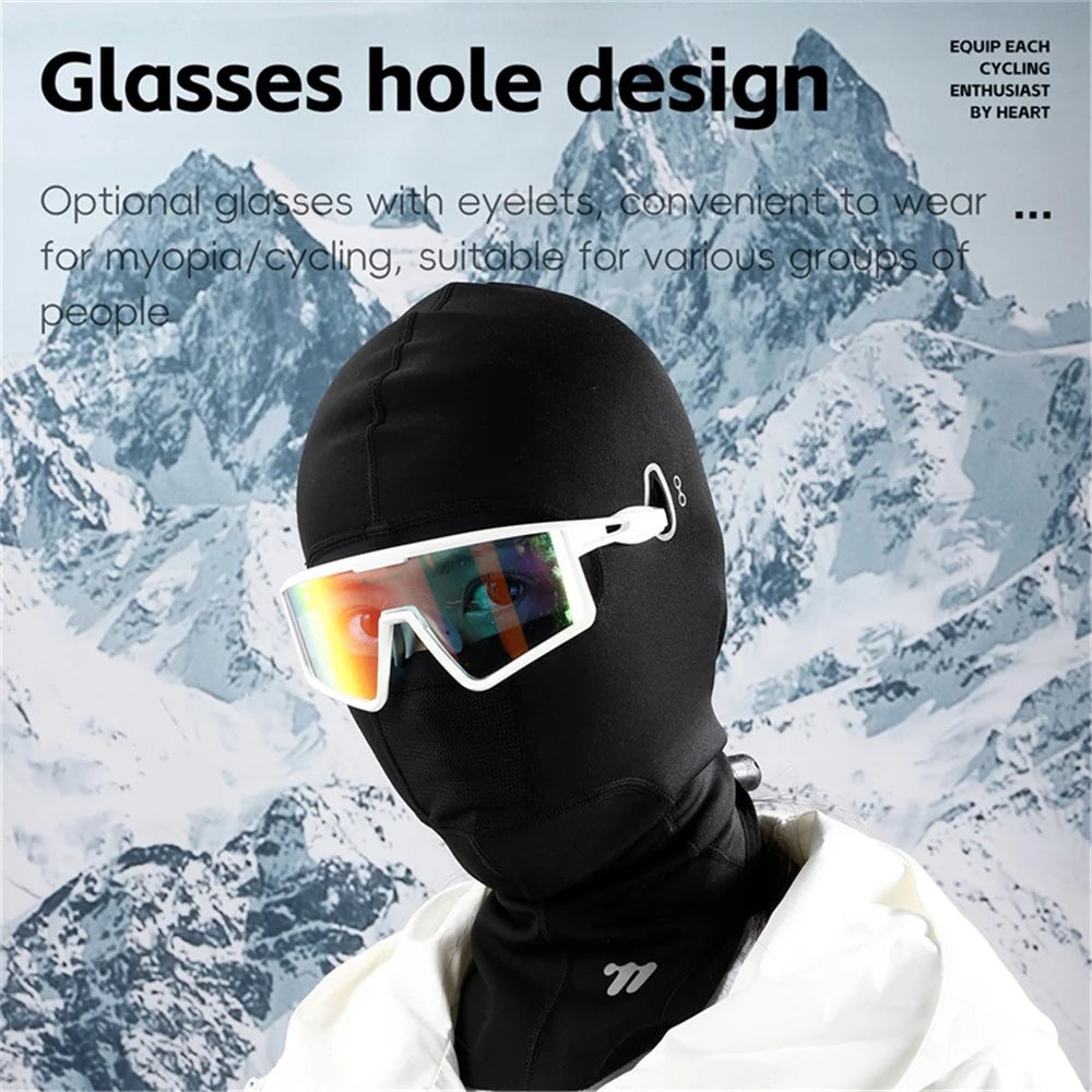 WEST BIKING YP0201441 Winter Cycling Headwear Warm Face Neck Cover with Glasses Hole - Black - 5