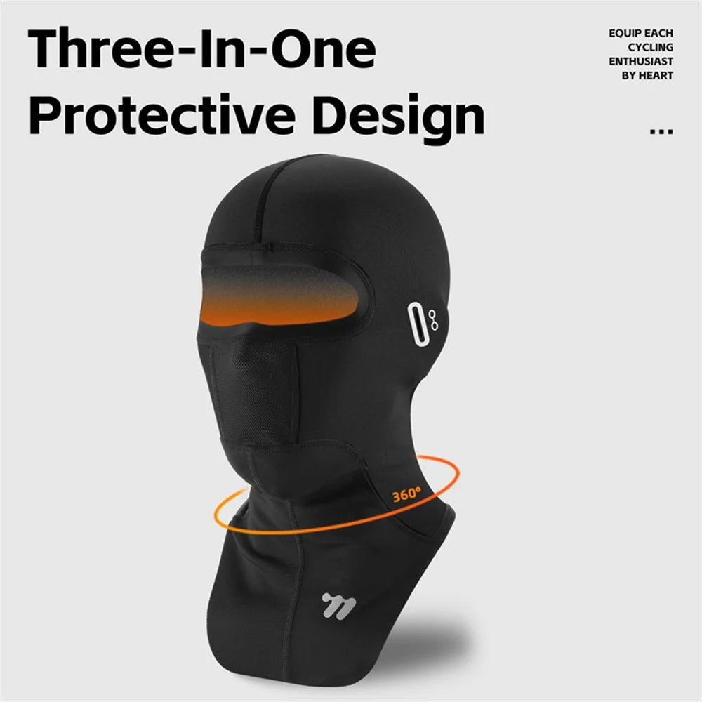 WEST BIKING YP0201441 Winter Cycling Headwear Warm Face Neck Cover with Glasses Hole - Black - 6