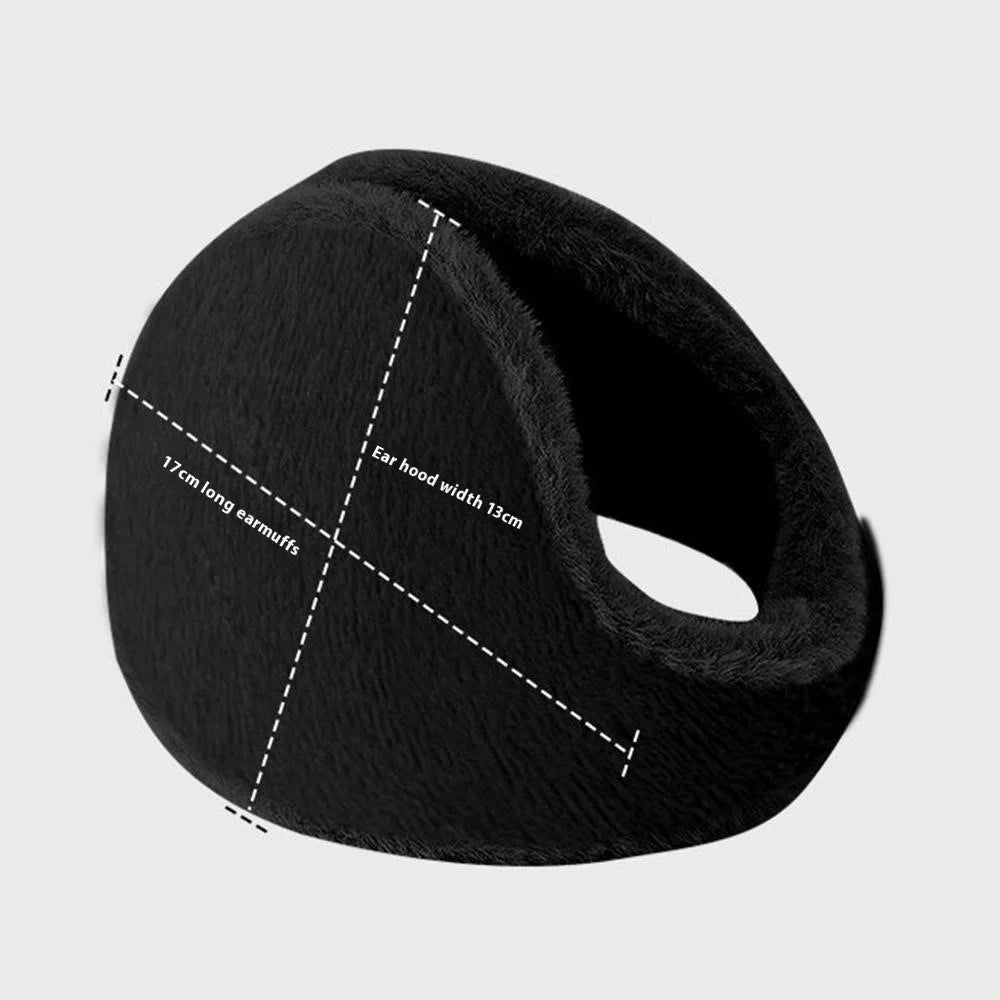 Men Women Winter Warm Earmuff Outdoor Cycling Polar Fleece Windproof Ear Protection Cover - Black - 7