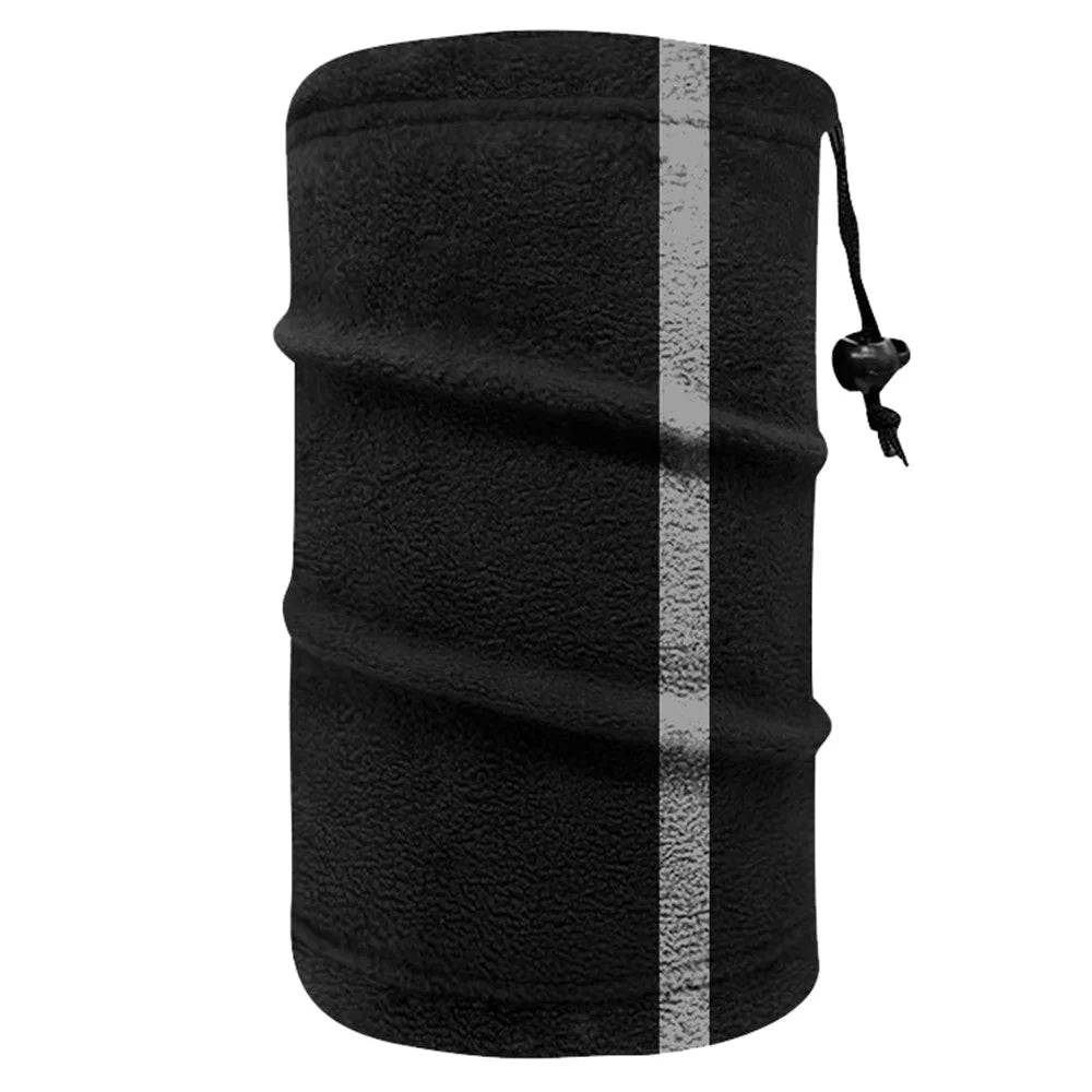 Single Layer Winter Cycling Polar Fleece Neck Gaiter Mask Reflective Motorcycle Warm Neck Cover - Black - 1