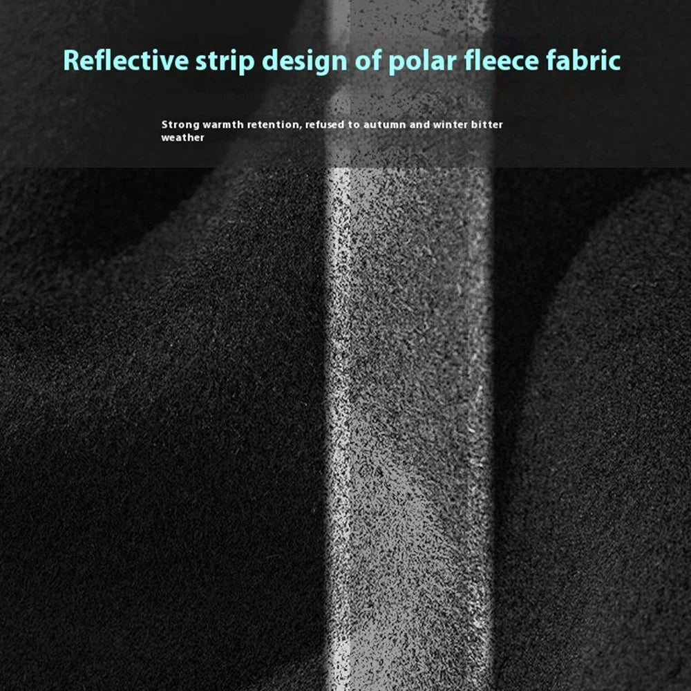 Single Layer Winter Cycling Polar Fleece Neck Gaiter Mask Reflective Motorcycle Warm Neck Cover - Black - 4
