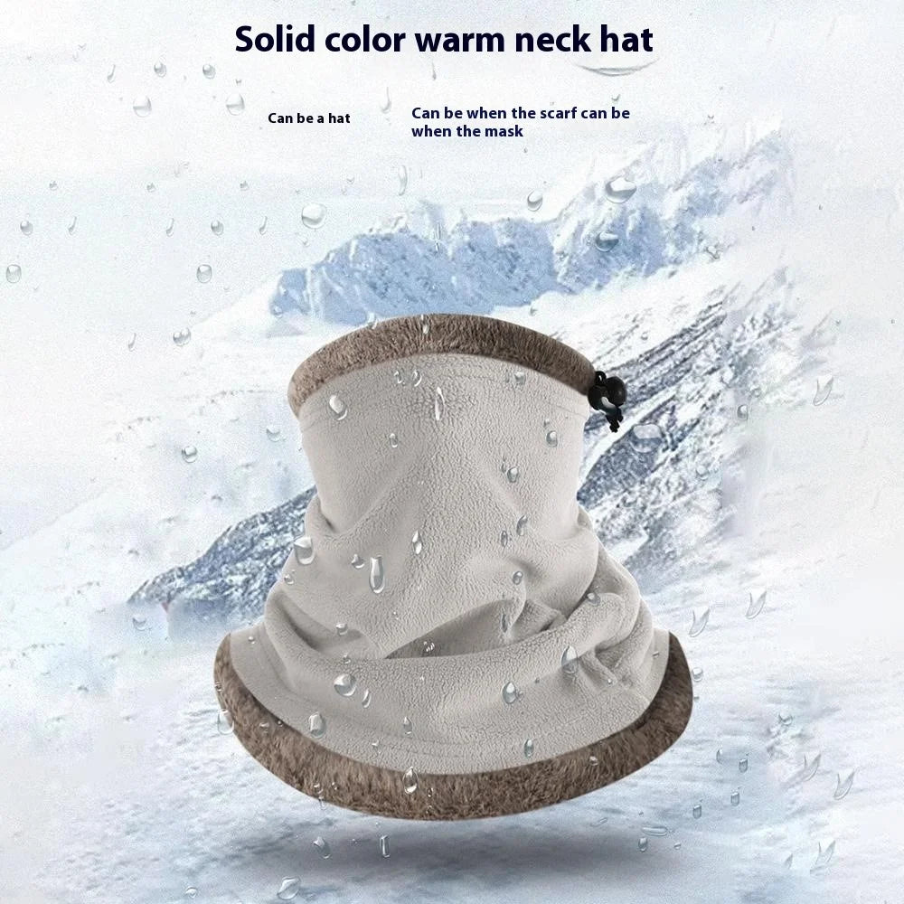 3-in-1 Outdoor Cycling Skiing Windproof Neck Gaiter Winter Thermal Beanie Hat Face Mask - Light Grey - 2