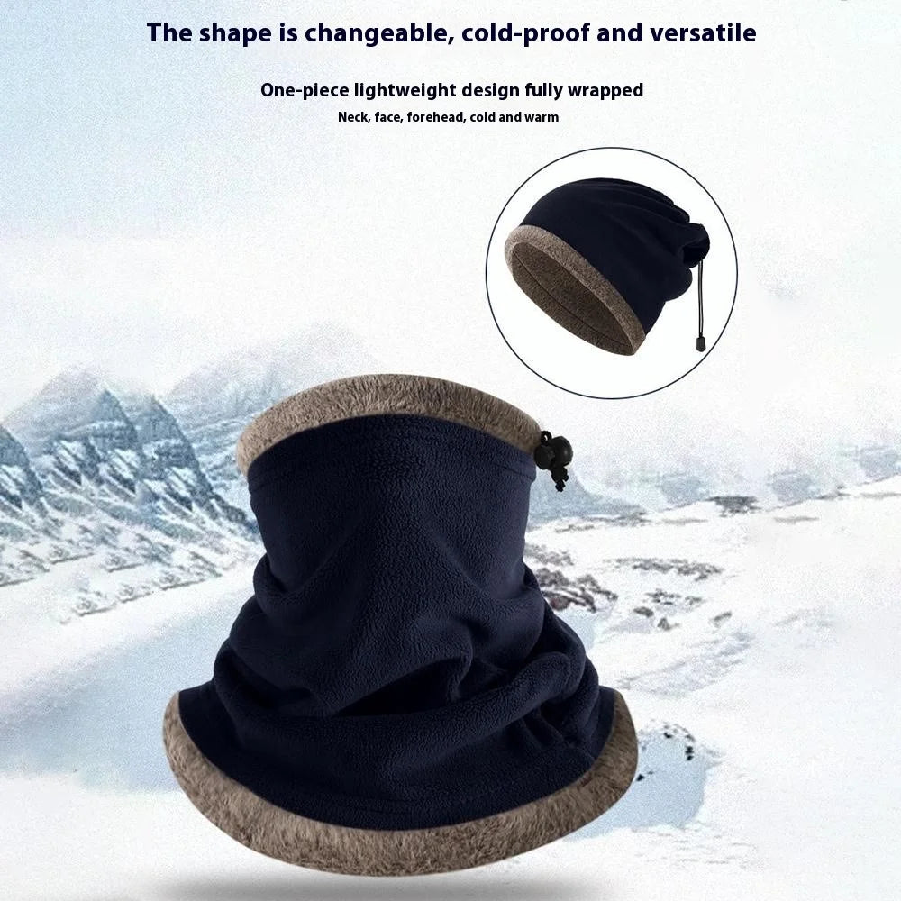 3-in-1 Outdoor Cycling Skiing Windproof Neck Gaiter Winter Thermal Beanie Hat Face Mask - Light Grey - 4