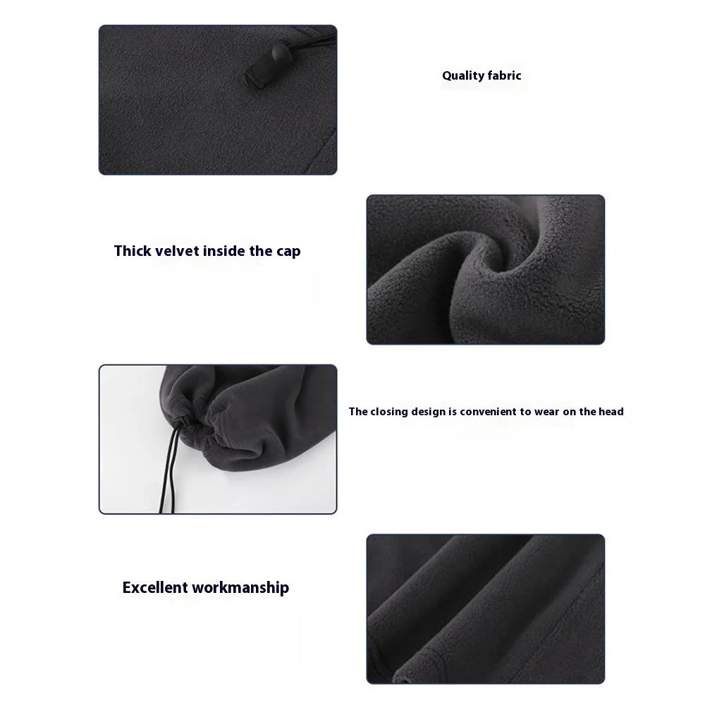 3-in-1 Outdoor Cycling Skiing Windproof Neck Gaiter Winter Thermal Beanie Hat Face Mask - Light Grey - 6