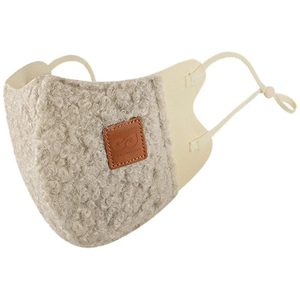 GOLOVEJOY Winter Warm Face Mask Windproof 3D Mask with Adjustable Ear Loops for Women - Beige - 1