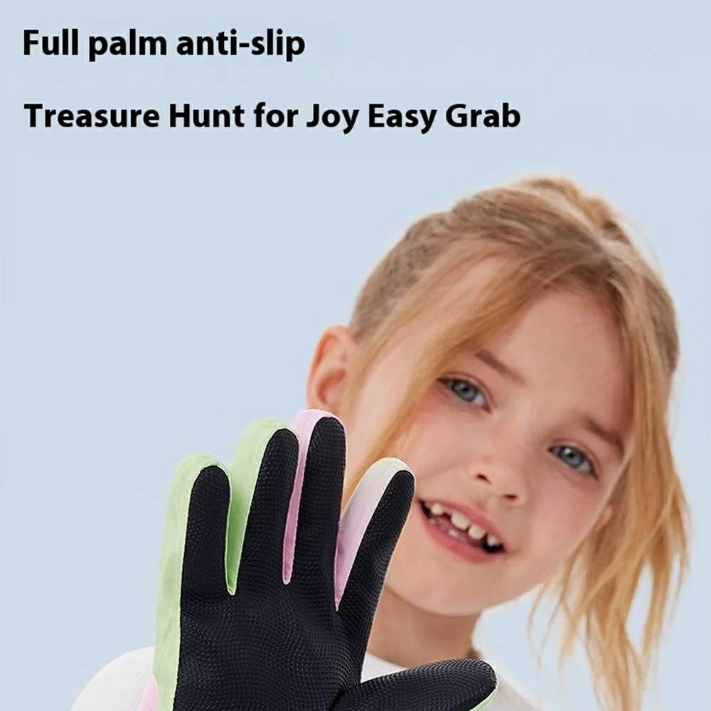 GOLOVEJOY DRST39 1 Pair Winter Ski Gloves for 4-7 Years Kids Waterproof Windproof Snow Mittens Size S - White - 7