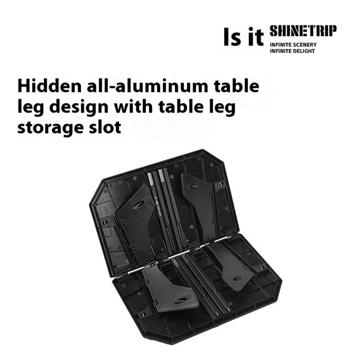 SHINETRIP A512 Outdoor Camping Folding Table Multipurpose Two Heights Portable Desk - Black - 4
