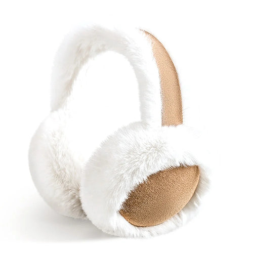 GOLOVEJOY DEZ47 Foldable Suede Fabric Ear Muffs Winter Fluffy Earmuffs Windproof Ear Warmers - Camel - 1