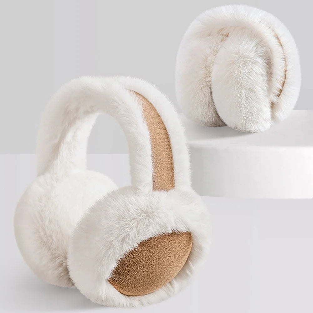 GOLOVEJOY DEZ47 Foldable Suede Fabric Ear Muffs Winter Fluffy Earmuffs Windproof Ear Warmers - Camel - 2