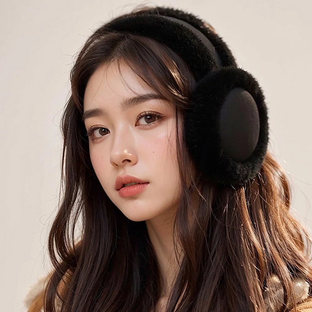 GOLOVEJOY DEZ47 Foldable Suede Fabric Ear Muffs Winter Fluffy Earmuffs Windproof Ear Warmers - Camel - 5