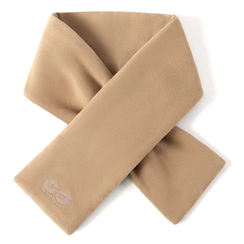 GOLOVEJOY DWJ56 82cm Winter Outdoor Retro Thermal Fleece Embroidered Scarf Windproof Neck Warmer - Camel - 1