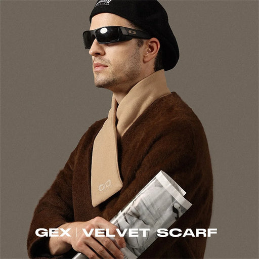 GOLOVEJOY DWJ56 82cm Winter Outdoor Retro Thermal Fleece Embroidered Scarf Windproof Neck Warmer - Camel - 2