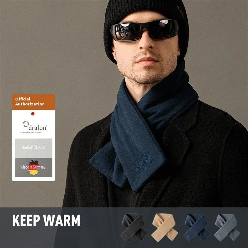 GOLOVEJOY DWJ56 82cm Winter Outdoor Retro Thermal Fleece Embroidered Scarf Windproof Neck Warmer - Camel - 3