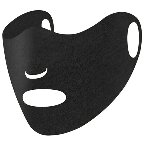 Winter Thermal Fleece Face Mask for Cycling Riding Solid Color Breathable Face Cover - Black - 1