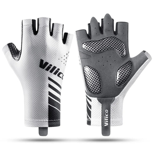 VILICO A0132 Shock Absorbing Cycling Gloves Anti Slip Fingerless Mittens for Outdoor Sports , Size L / White - 1