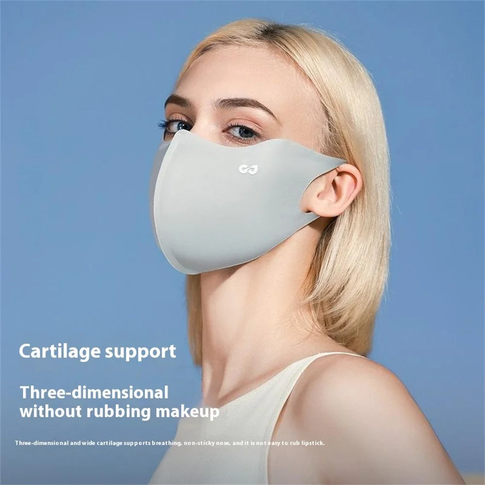 GOLOVEJOY XKZ62 Summer Cooling Sun Protection Face Mask Breathable 3D Full Face Cover for Outdoor - Arctic Grey - 2